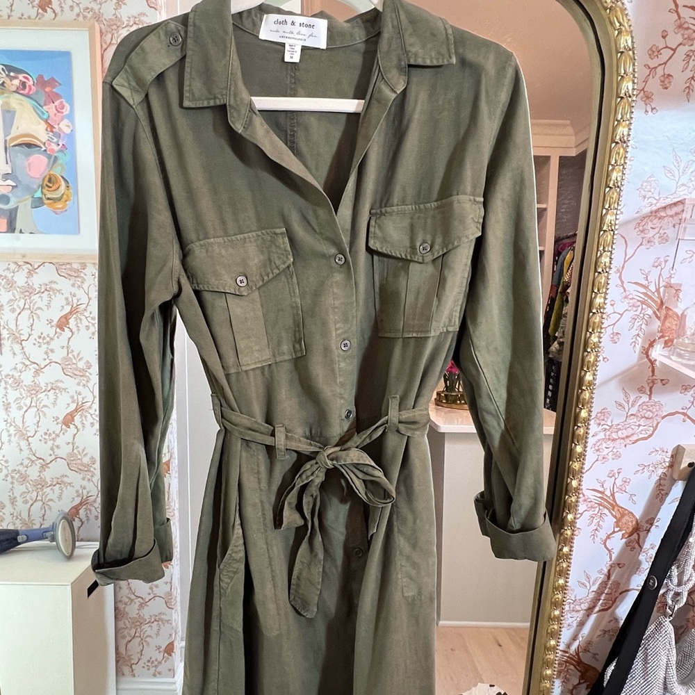 New Without Tags Cloth & Stone Army Green Dress